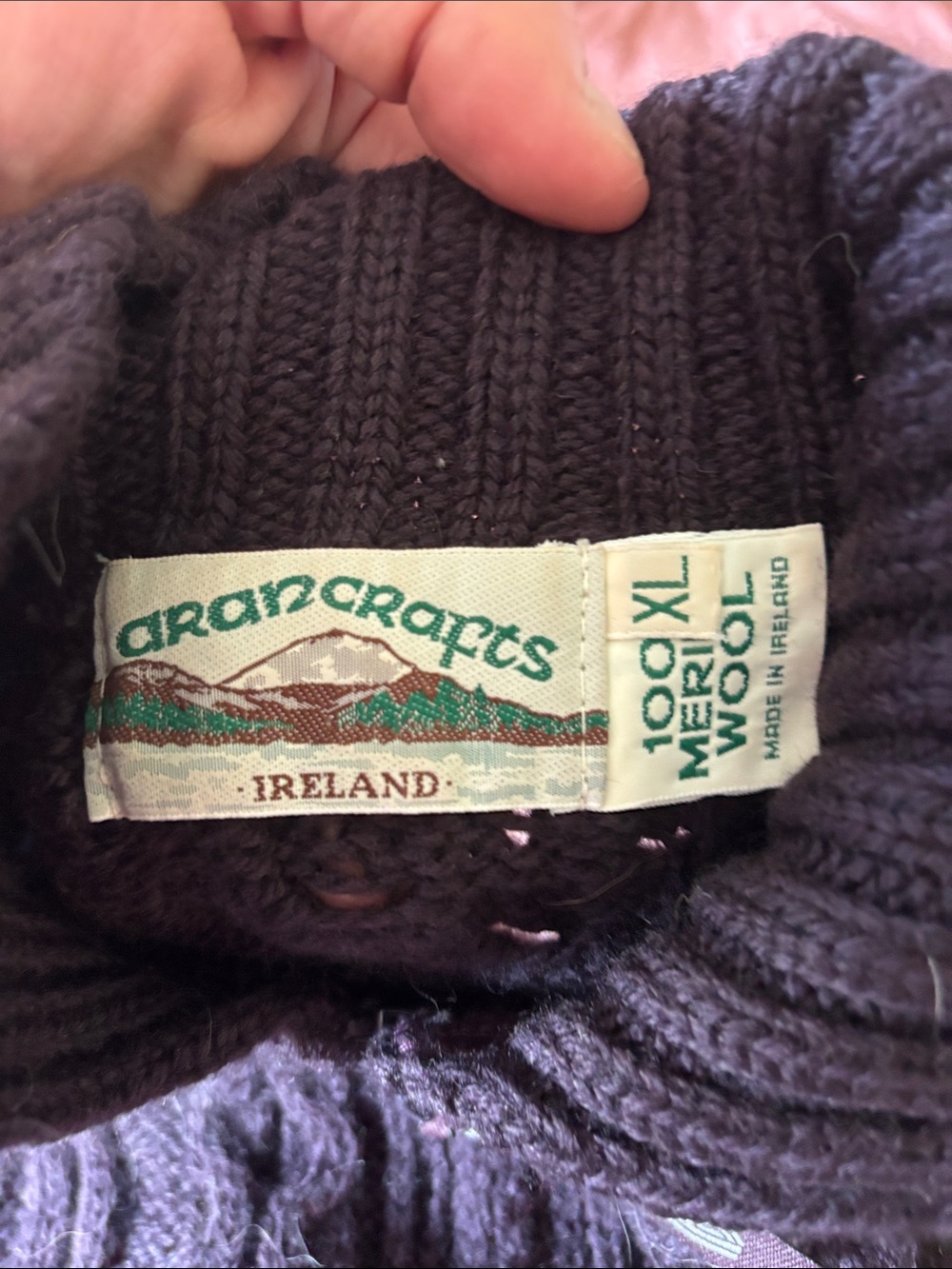 Aran Crafts Charcoal Cable Knit Turtleneck Sweater